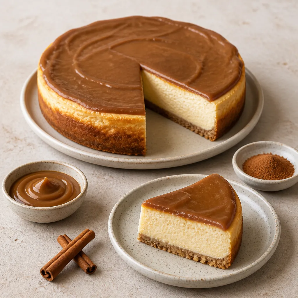 Speculoos protein cheesecake met een dun laagje speculoospasta